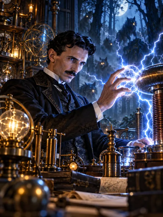 Nikola Tesla sperimenta con energia elettrica e presenze licantropiche